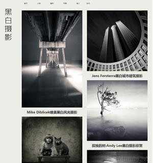黑白摄影工作室 网站 15网页html+css  精选
